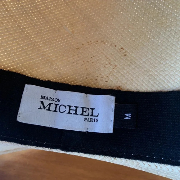 Like new MAISON MICHEL Henrietta faux pearl straw hat in white size medium - Picture 7 of 10